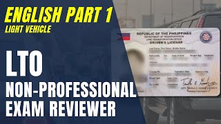 LTO EXAM REVIEWER ENGLISH NON PROFESSIONAL 2023  PART 1 60 ITEMS  LTMS LTO PORTAL ONLINE EXAM [upl. by Conroy]