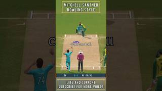 Mitchell Santner Bowling Style 🔥🤩  Bowing Action  Real Cricket 24 shorts [upl. by Winterbottom]