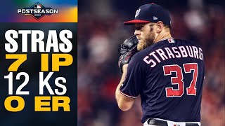 Nationals Stephen Strasburg GOES OFF for 12 Ks 0 ER in 7 innings in NLCS Game 3  MLB Highlights [upl. by Nossah]