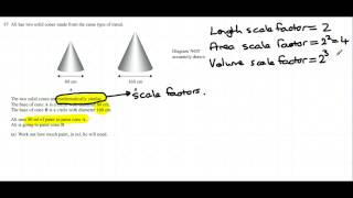 June 2012 Unit 3 Edexcel Higher Q17 Scale Factors [upl. by Ilrak]