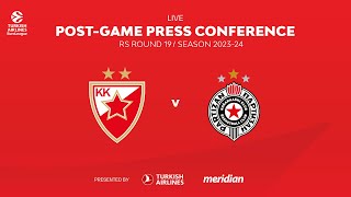 Press conference EuroLeague R19 Crvena zvezda Meridianbet  Partizan [upl. by Assyle]