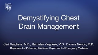 Demystifying Chest Drain Management  BAVLS [upl. by Novyart86]