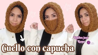 Cuello con capucha tejido a crochet  tejidos joss ropa [upl. by Laeahcim]