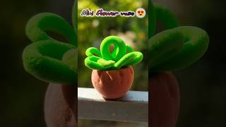 Clay flower vase 😍shortvideo ytshorts [upl. by Oicnerual]