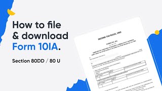 How to file and download Form 10IASection 80DD  80 U ClearTax  ITR Filing AY 202425 [upl. by Lein]