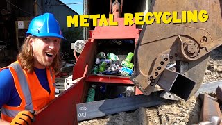 Handyman Hal learns about Metal Recycling  Equipment for kids [upl. by Reginauld]