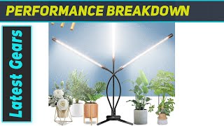 Three Head LED Grow Light for Indoor Plants  Full Spectrum Timer 10 Dimmable Levels [upl. by Maryanna]