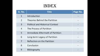 Political Science Project on Partition Of INDIA Class XII 202425 [upl. by Timothee]