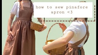 How to sew simple pinafore apron  Beginner friendly tutorial [upl. by Zennas]