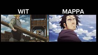 Wit vs MAPPA Fight Scene Comparison Vinland Saga read description [upl. by Felipe]