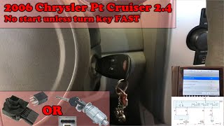 2006 Chrysler PT Cruiser 24  No crank unless turn key hard  Key Switch Tumbler Housing Or [upl. by Eelessej]