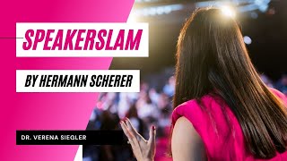 Dr Verena Siegler gewinnt Award beim Speakerslam von Hermann Scherer [upl. by Whitebook]