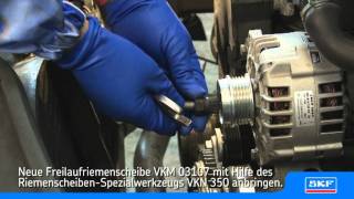 SKF Wechsel des Generatorfreilaufes am Fahrzeug VKM 03107 [upl. by Ofori]