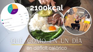 🍌🍗🍚QUÉ COMO EN UN DÍA en déficit calórico  2100 kcal para PÉRDIDA DE GRASA con macros por comida [upl. by Sylvester]