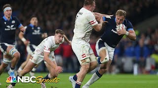 2023 Six Nations Scotland stuns England to retain Calcutta Cup  NBC Sports [upl. by Euqimod]