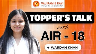 Wardah Khan AIR 18  UPSC Topper 2023  GS Classroom Student  UPSC Result 2023  Vajiram amp Ravi [upl. by Tellford]