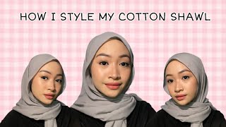 HOW I STYLE MY COTTON SHAWL  Cotton shawl tutorial  Simple Shawl tutorial [upl. by Ymled711]