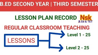 BED SECOND YEAR  THIRD SEMESTER  LESSON PLAN RECORD [upl. by Ynomrah465]