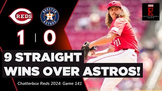 Cincinnati Reds Win NINTH STRAIGHT GAME vs Houston Astros in SWEEP  Chatterbox Reds  Game 141 [upl. by Onitnelav]