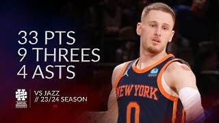 Donte DiVincenzo 33 pts 9 threes 4 asts vs Jazz 2324 season [upl. by Till224]