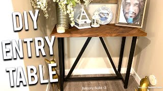 EASY DIY MODERN ENTRY TABLE  woodworking for beginners how I made this herringbone table [upl. by Boni]