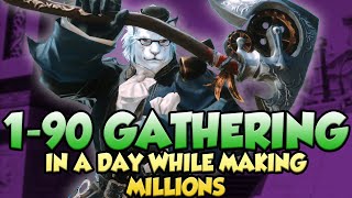 FFXIV Level your Gatherer in ONE DAY amp Make GIL  190 Endwalker DOL Guide 605 [upl. by Betteann]