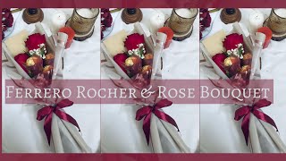 Diy easy Ferrero Rocher amp Rosé Bouquet🥀 no foam  rosebouquet chocolatebouquet bouquet craft [upl. by Endys165]