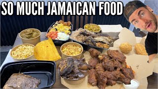 Giant Jamaican Cheat Meal  Jerk Chicken Ox Tails Salt Fish  Mukbang amp Eating Show [upl. by Melentha893]