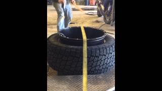 How to stretch a tire on a 22x14 rim [upl. by Capps]