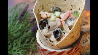 RECETA WRAP DE ENSALADA DE POLLO ESTILO GRIEGO [upl. by Ettezzus134]