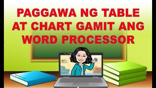 PAGGAWA NG TABLE AT CHART GAMIT ANG WORD PROCESSOR [upl. by Dehnel]