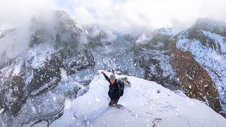 Climbing Angels Landing in a Snowstorm [upl. by Kcod]