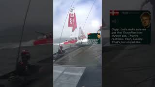 Canada causing chaos for Denmark 🥵 sailboatracing SailGPGrandFinal [upl. by Anaig]