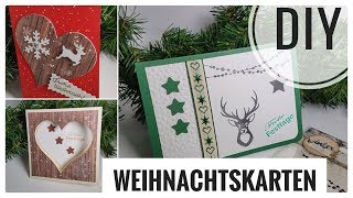 3 schnelle Weihnachtskarten  Karten selberbasteln DIY IDEE Tutorial  deutsch  Anleitung [upl. by Xino]