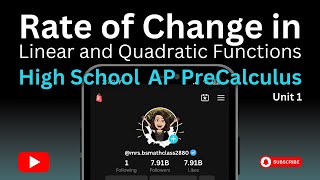 Rates of Change of Linear and Quadratic functions [upl. by Spiegleman150]