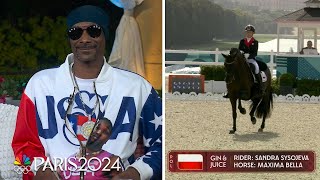 Snoop Dogg has found his new favorite Olympic sport equestrian dressage  NBC Sports [upl. by Darcee569]