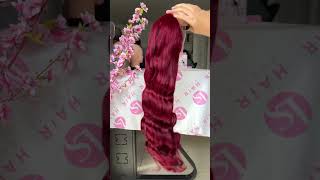 26quot 13x4 dark burgundy color body wave wig is 266 with free shipping Dm86 15166056921 wigs ❤️❤️ [upl. by Oag]