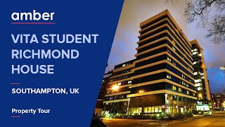 Property Tour  Vita Student Richmond House Southampton  Student Accommodation in UK  amber [upl. by Atsylak]