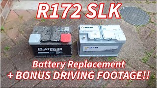 Mercedes SLK R172  Battery Replacement plus BONUS SLK55 AMG driving footage [upl. by Saerdna309]