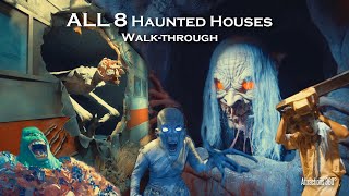 ALL 8 Hollywood Houses  Universal Studios Hollywood Halloween Horror Nights 2024 [upl. by Eterg]