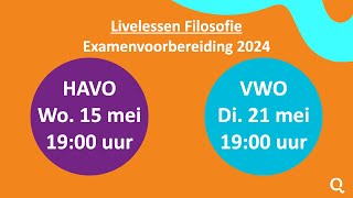 Filosofie examenvoorbereiding aankondiging livelessen [upl. by Nilyak]