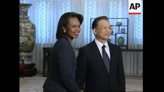 US Sec of State meets Chinese President Hu Jintao and PM Wen Jiabao [upl. by Auqkinahs]