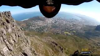 Jeb Corliss big Crash Table Mountain South Africa [upl. by Alleda]