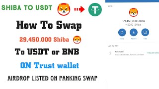 Shiba To USDT Or BNB  How To Swap 29450000 Shiba To USDT Or BNB ON Your Trust Wallet [upl. by Elokkin]