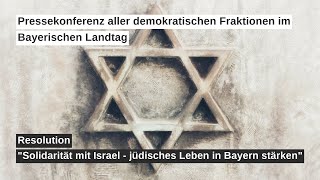 GemeinschaftsPressekonferenz der demokratischen Fraktionen zur Resolution quotSolidarität mit Israelquot [upl. by Svirad116]