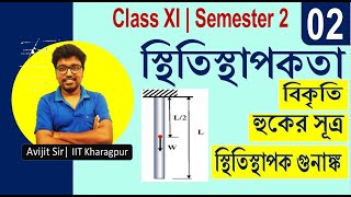 স্থিতিস্থাপকতা 02Elasticity in Bengali Class 11 PhysicsStrainHookes Law Elastic Modulus WBCHSE [upl. by Lecram]