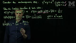 The Laplace Transform and Initial Value Problem An Nonhomogeneous Example [upl. by Notsehc15]