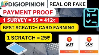 DIGIOPINION PAYMENT PROOF  DIGIOPINIONCOM IS LEGIT   BEST SCRATCH CARD EARNING APP 2022 🏦 [upl. by Dranoel]