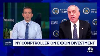 NY Comptroller on Exxon divestment We are taking the position that climate change is a risk [upl. by Rehpotsyrhc]