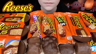 ASMR Reeses Chocolate Peanut Butter Candy Bars Sweets Mukbang  Eating Sounds [upl. by Ruyle]